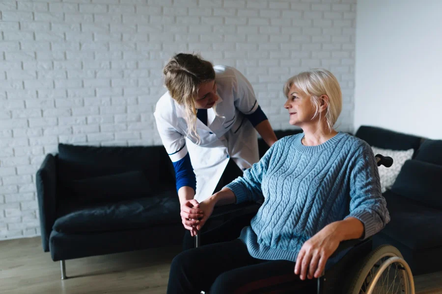 Illustrative photo of a participant and care professional